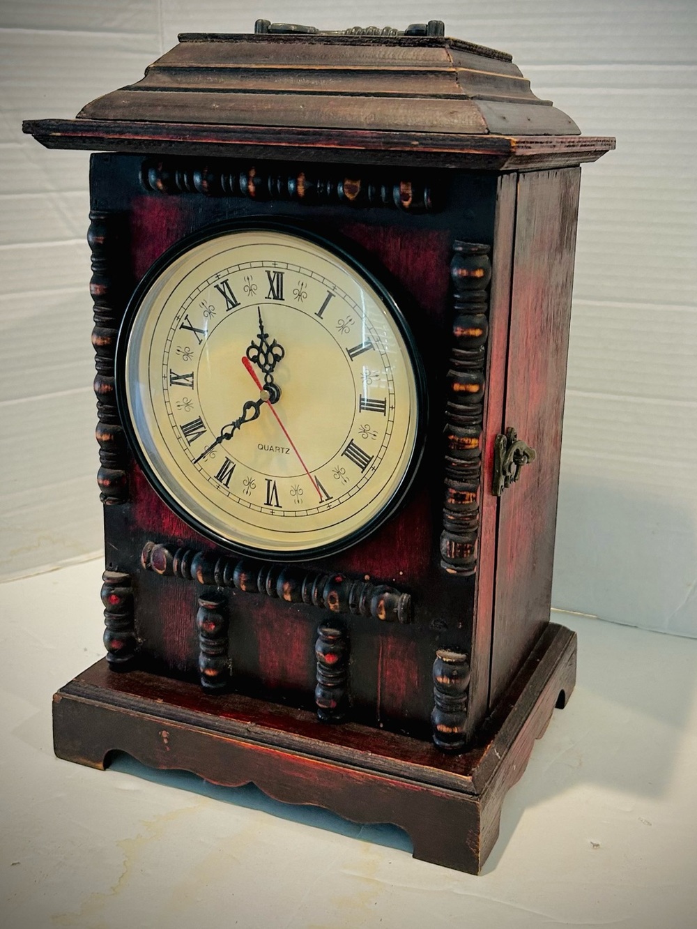 Hidden Safe Mantle Clock Wooden Farmhouse Cottagegoth Dark Academia Dorm Decor